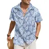 Camisa Hawaiana de Manga Corta con Estampado para Hombre de Verano Amazon Transfronterizo Fábrica de Origen Casual y Versátil
