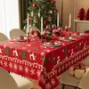 Mantel de Navidad de PVC Impermeable Sin Lavar Mantel de Ambiente Año Nuevo Rojo Decoración Festiva Mantel de Mesa de Café