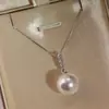 Colar de Pérola Swarovski de Luxo Leve de Alta Qualidade com Pingente de Zircônia Brilhante Estilo Europeu e Americano Transfronteiriço com Corrente de Prata Esterlina S925 de Cobre