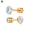 Brincos de Tarraxa Elegantes em Aço Inoxidável 316L com Zircônia e Diamantes Brilhantes nas Duas Pontas, Brincos de Tarraxa para Cartilagem de Orelha de Luxo Leve de Alta Qualidade, Brincos de Aço Titânio Atacado