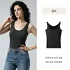Camisola de cachemira sin costuras con tirantes anchos, almohadillas en el pecho, retiene el calor, amigable con la piel, camiseta básica todo en uno para casa y para ir al trabajo