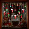 Fan Xi XH6257 Calcomanías de Pared de Navidad Año Nuevo Calcetines Navideños de Dibujos Animados Regalo de Navidad Calcomanías de Pared Decorativas para Puerta de Vidrio de Ventana