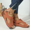 Sandalias Gruesas de Suela con Velcro de Gran Tamaño para Mujer del Sudeste Asiático, Sandalias de Playa de Cuña Hueca Transpirables Cosidas Transfronterizas