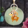 Llavero de Felpa de Oveja Pequeña de la Suerte para Coche para Mujeres Encanto de Bolso Lindo Llavero de Metal Regalo Creativo Venta al por Mayor
