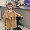 Roupas infantis trench coat feminino estilo britânico Primavera e Outono 2023 novo casaco infantil de comprimento médio bebê outono casaco moda