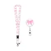 Nuevo Estilo Portabadge Retráctil de Epoxi, Portatarjeta de Identificación con Forma de Corazón, Cordón de Poliéster, Clip para Documentos, Regalo de Oficina para el Día de San Valentín