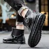 2026 Botas de Chuva Masculinas Resistentes ao Desgaste Tendência para Uso Externo Botas de Chuva Masculinas Curtas com Solado Grosso Sapatos de Trabalho Versáteis para Exterior com Forro de Algodão de Inverno