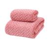 Toalla de baño lisa, bordada, con diseño de espiga de trigo, piña y rayas, absorbente, de secado rápido, de forro polar coral.