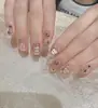 Set de 10 Uñas Azules Ojo de Gato Brillantes Hechas a Mano para una Hija Adinerada, Modernas y Populares, Realza el Cutis y la Elegancia, Uñas Portátiles al por Mayor