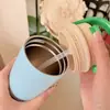 Taza Termo de Acero Inoxidable 316 de Alta Calidad Cuidadosamente Seleccionada con Doble Popote y Taza de Café, Vaso de Agua Portátil para Exteriores con Asa