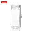 Amazon comercio exterior Cuadrado botella de condimento botella de vidrio transparente cocina botella de chile para fideos frasco de vidrio sellado para condimentos con agujeros