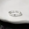 Anillo Simple de Plata de Ley S925 Incrustado con Diamantes para Mujer, Estilo Coreano Ins Versátil Anillo Abierto para Dedo Índice de Plata