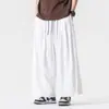 Nuevos pantalones cargo casuales de pierna ancha, corte holgado, estilo perezoso para hombre, talla grande, pantalones largos de paracaidista para verano, pantalones harén, morado