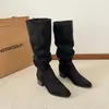 Botas de plataforma para mujer, botas altas para mujer, nuevo estilo otoño 2026, botas de equitación con tacón grueso, botas vaqueras estilo western, botas de media pantorrilla para mujer
