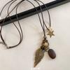 Estilo Étnico Nuevo Estilo Chino Disco de Bronce Apilado Collar Cadena Larga para Suéter Estilo Bohemio Accesorios de Top