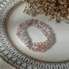 Novo Estilo Chinês Simples Roxo Fumê Pedra Olho de Gato Rosa Cristal Pontiagudo Pulseira Joia Elegante Versátil Luxo Leve Empilhável para Mulheres