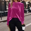 Top casual de moda otoño e invierno de manga larga y cuello redondo suelto para mujer, transfronterizo europeo y americano 2025