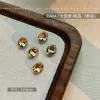 Arte de Uñas 2025 Nuevo Estilo Maillard Fondo Puntiagudo Diamante Celebridad de Internet Estilo Caliente Otoño e Invierno Cuadrado Grueso Color Rojo Café Diamante Estéreo Joyería para Uñas
