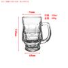 Fábrica direta requintada copo de cerveja de vidro transparente engrossado de 330ml com alça mestre, copo de cerveja chopp requintado de alta qualidade