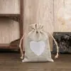 Bolsa de cáñamo con cordón de lino bolsa para botella de vino de lino bolsa de regalo de imitación de lino con cordón venta al por mayor de fábrica