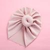 Gorro de primavera para niños, nuevo, de punto, sin gorro, elástico, de color liso, estilo indio con forma de donut.