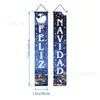 Temu Gran Venta Serie de Banderas Dobles Navideñas Impresión de Alta Definición Papá Noel Muñeco de Nieve Banderín Decorativo para Pasillo
