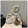 2026 Nuevo Estilo Bolso de Empanada Bolso de Hombro Único Lona Simple Lunares Estilo ins Versión Coreana Estilo Puro Deseo Estilo Coreano Bolso para Mujer