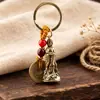 Chaveiro Pingente de Carro Ruyi Mazu de Latão Estilo Étnico Vintage Ornamento de Bolsa Unissex Artesanato Decoração Pequena