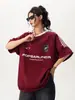 Camiseta Oversized Solta Gola Redonda Estilo Europeu com Três Listras Unissex Manga Curta Marca Tendência Retro Americana Top Pesado Manga Meia-Manga Verão