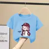 Camiseta de Algodón Puro para Niñas 2026 Nueva Elegante Dibujos Animados Manga Corta Verano Holgada Versátil Superior para Niños Mayores Moda Estudiante