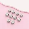 Cuentas cuadradas de acero inoxidable con bordes biselados y agujeros pasantes, adecuadas para collares, pulseras y accesorios de joyería DIY para hombres y mujeres