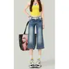 Jeans de pierna recta acampanados de tiro alto en color azul para mujer, nuevo diseño de verano 2026, corte ajustado, pantalones cropped