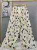 Pantalones de pijama de algodón para mujer, verano, finos, estampados, casuales, de pierna ancha, pueden usar mujeres embarazadas, comercio exterior, pantalones de talla grande