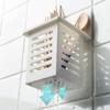 Portapalillos Multifuncional Estilo Japonés Escurridor Perforación Libre Montado en la Pared Cocina Cuchara Soporte para Palillos Estante de Almacenamiento Creativo