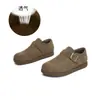 Sapatos Femininos Novos de Couro Genuíno Primavera 2026 Versáteis Esportivos Retrô Sapatos Baixos Casuais Tênis Brancos de Cobertura Total