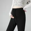 Pantalones de Maternidad Tejidos con un Ligero Estiramiento, Nuevo Estilo 2026, Pantalones Finos y Caídos de Primavera para Mujer Sin Soporte Abdominal, Pantalones Ligeramente Elásticos con Cordón