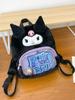 Mochila Transparente Suave y Linda Estilo Japonés con Diseño de Conejo de Peluche, Bolso Escolar Casual de Moda para Almacenamiento