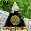 Pirâmide de bola de cristal natural de 8cm Ornamento de mesa de escritório europeu e americano Artesanato de pirâmide de resina para yoga e meditação