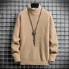 Comercio Exterior Nueva Juventud Camisa de Punto para Hombre Cuello Alto Otoño e Invierno Moda Terciopelo de Visón Cálida Camisa Interior Base