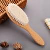 Escova de Massagem de Madeira com Lã Macia Personalizada Escova de Banho para Bebê Escova de Banho para Bebê Escova para Shampoo de Bebê