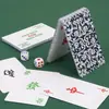 Cartas de Mahjong Portátiles Impermeables y Engrosadas para Uso en Dormitorios, Adecuadas para Múltiples Jugadores, Juegos de Mesa de Cartón, Fichas de Mahjong Barajadas a Mano