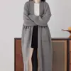 Abrigo Largo de Punto Otoño e Invierno 2025 Transfronterizo, Estilo Perezoso, Sensación de Alta Gama, Ajuste Simple y Holgado, Elegante Cárdigan de Punto para Mujer