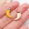Mezcla de 20 Estilos de Hojas de Arce Amarillas con Goteo de Aceite Luna Panal Accesorios de Joyería Colgantes DIY Pulsera Collar Llavero Dijes