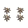 Moda Europea y Americana Pendientes Colgantes de Flor de Múltiples Capas Pintados Estéreo Diseño de Moda Pendientes de Flor de Esmalte Hechos a Mano