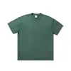 Camiseta de Algodão Puro 300g Tingida com Cera Lavada, Cor Sólida, Manga Curta Solta Casual de Verão, Pesada Respirável Atacado