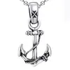 Colar Âncora Pingente de Pescoço Masculino Marca de Moda Naval de Alto Padrão Pingente Versátil Hip-hop Pirata Acessórios Masculinos Novo Estilo
