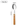 Conjunto de Talheres com Cabo de Madeira - Colher e Garfo em Aço Inoxidável 304 para Uso Doméstico e em Hotéis, Faca de Bife, Garfo e Colher Estilo Ocidental com Cabo