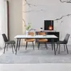 Mesa de comedor de losa de roca, adecuada para casas pequeñas, diseño moderno y minimalista, que irradia una sensación de lujo, ideal para salas de estar y comedores, completa con juego de mesa y sillas, estilo minimalista italiano