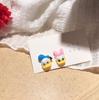 Pendientes de Ratón y Oso de Dibujos Animados Japoneses y Coreanos, Pendientes Asimétricos Dulces para Estudiantes Niñas, Estilo Suave y Lindo con Lazo