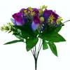 Yiwu Zhaoping Fabricante Mayorista Flores de Seda Nuevas Rosas, Brote de Primavera Artificial de 6 Cabezas para Boda, Arreglo Floral Romántico en Jarrón